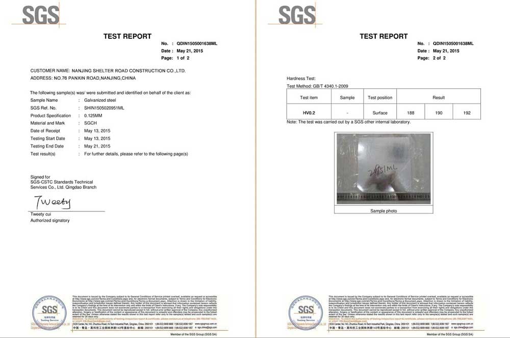 Steel Coil Certificates